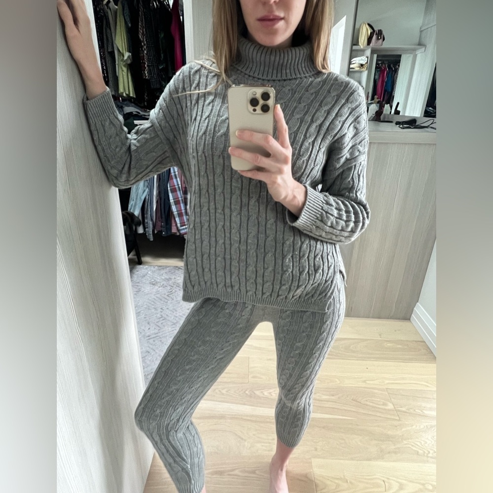 Two piece matching sweater and jogger lounge set
